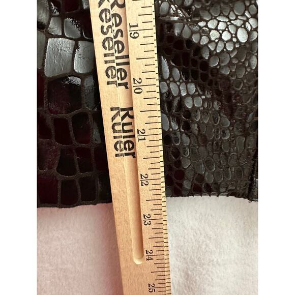 Vtg Berek Faux Alligator Brown Jacket M Zip Pockets Mob Wife Old Money - Picture 10 of 10